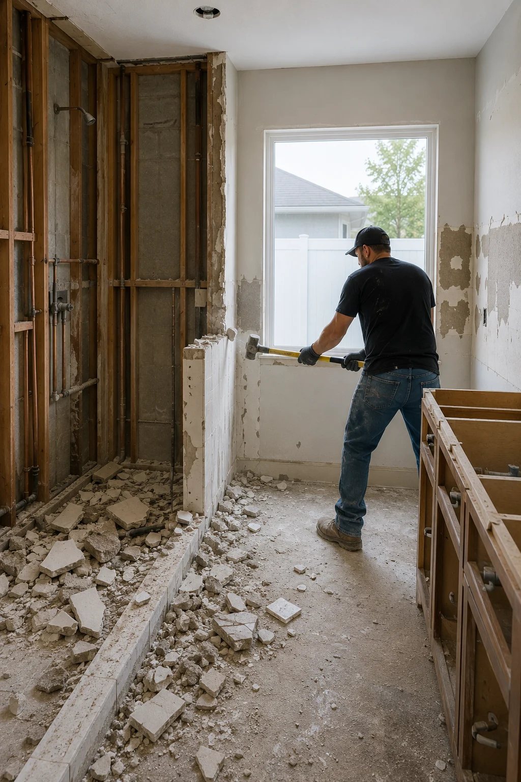 Bathroom demolition and tear-out by SAVAM House