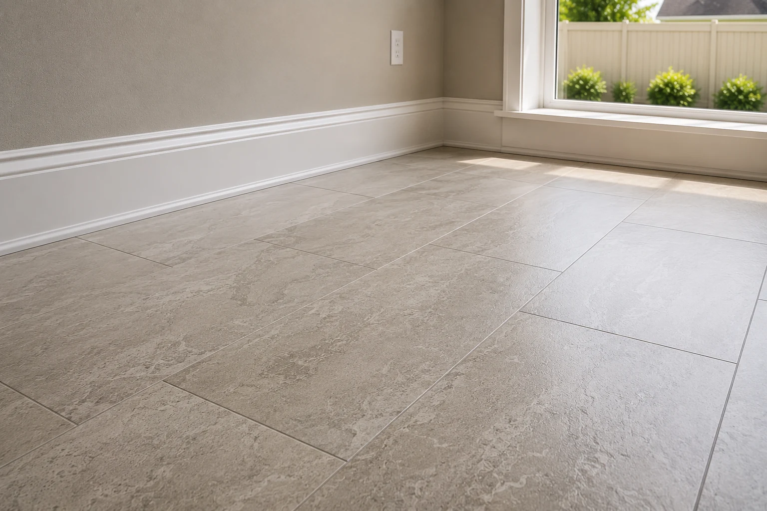 Tile flooring installed in a SAVAM House flooring project
