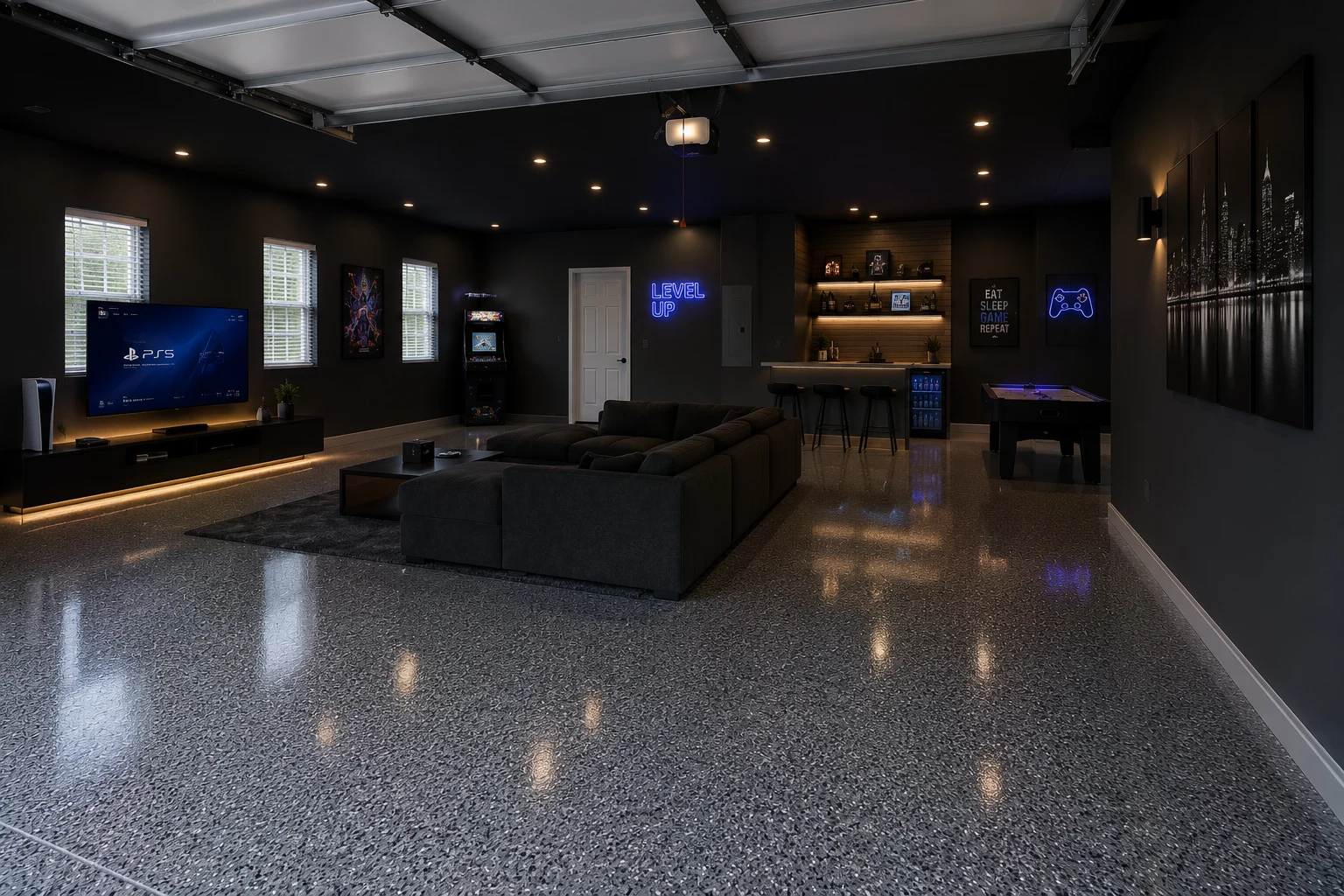 Bright, multi-use garage space after renovation by SAVAM House