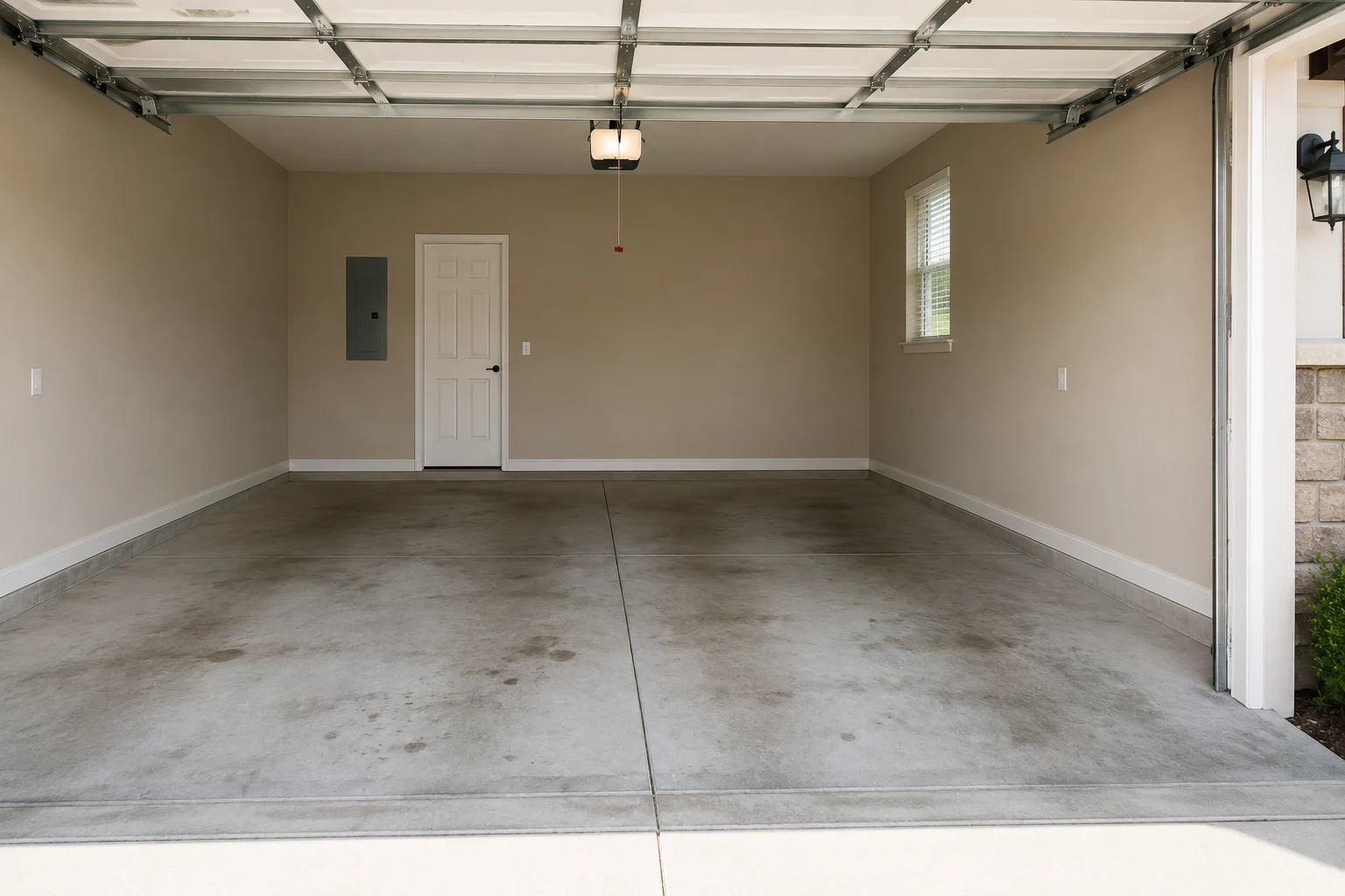 Cluttered garage with boxes and unused items before renovation