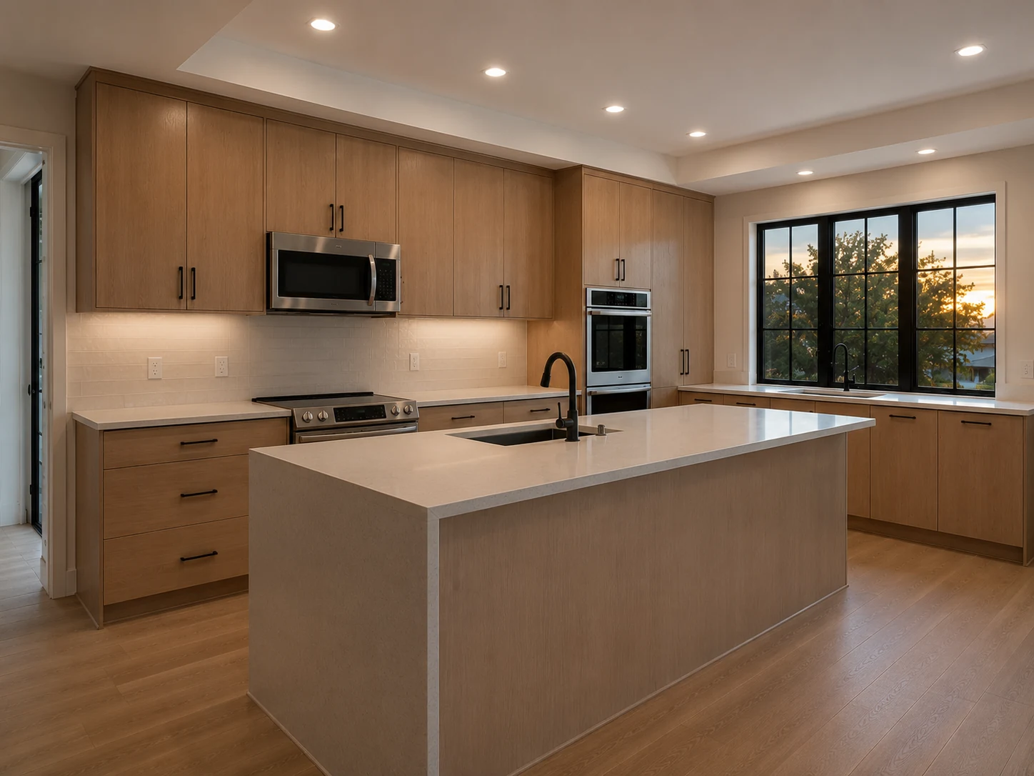 Bright open-concept kitchen after renovation by SAVAM House