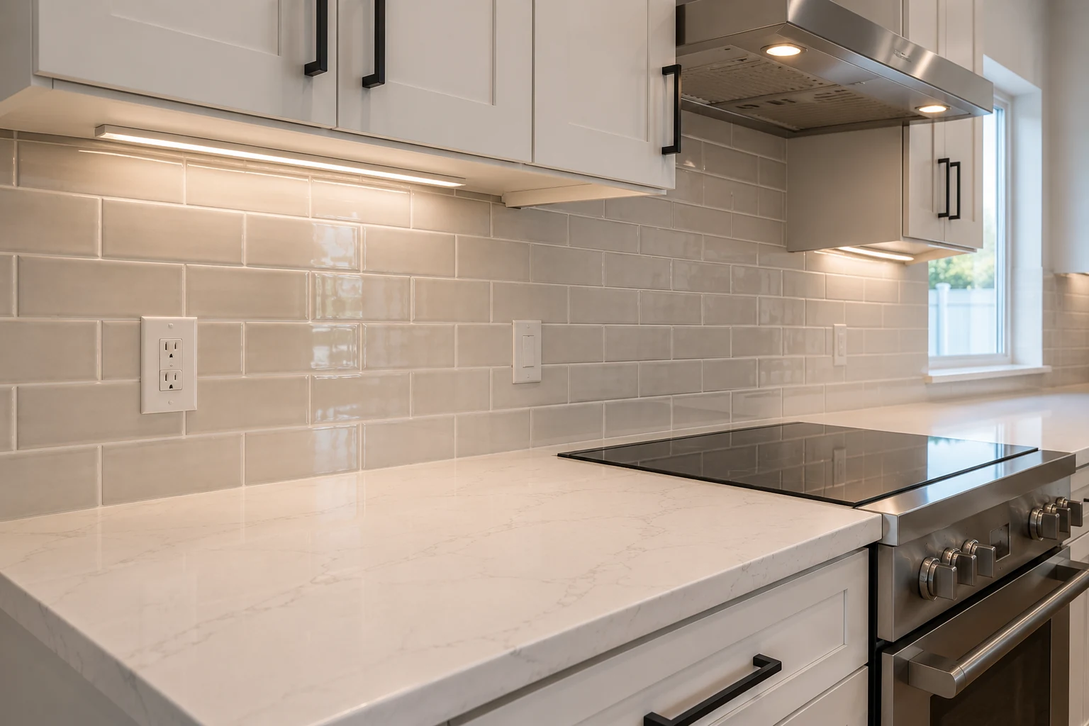 Designer tile backsplash in a SAVAM House kitchen remodel