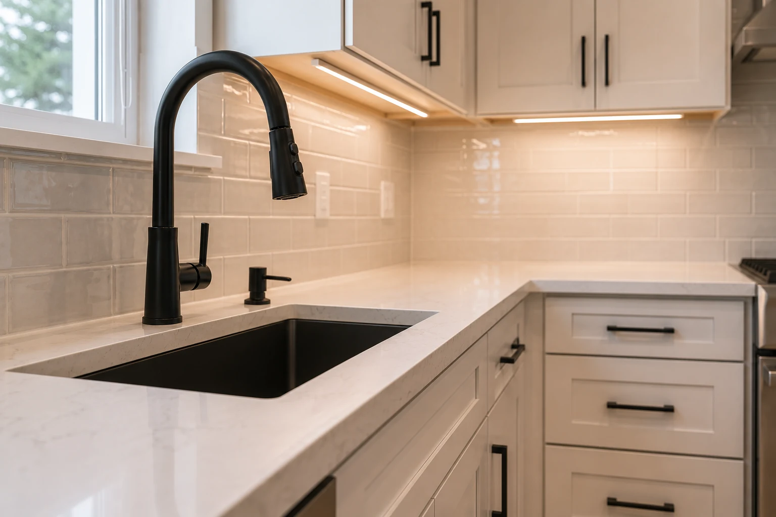Premium hardware and fixtures used in a SAVAM House kitchen remodel