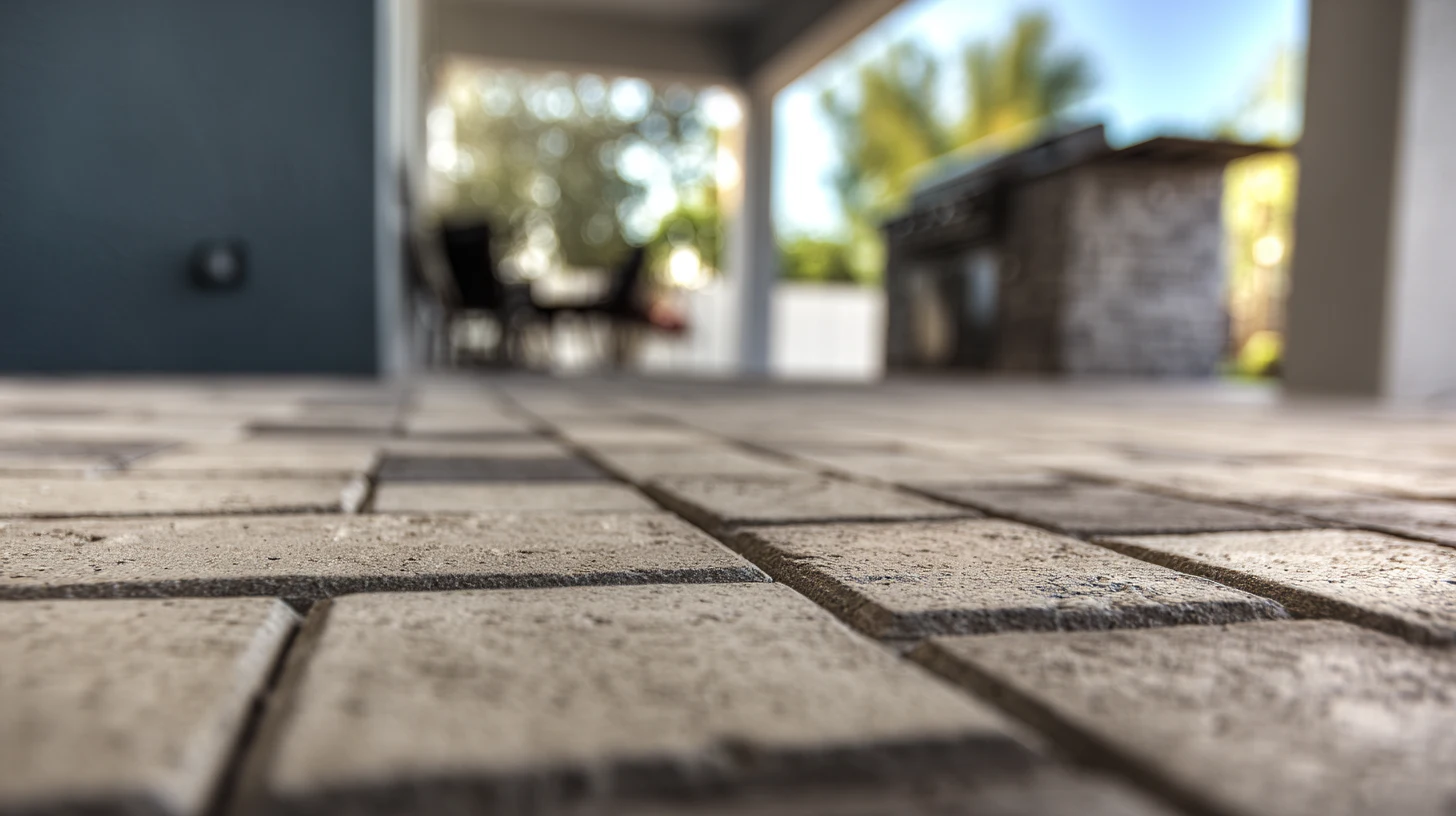 Paver patio installed in a SAVAM House outdoor living project