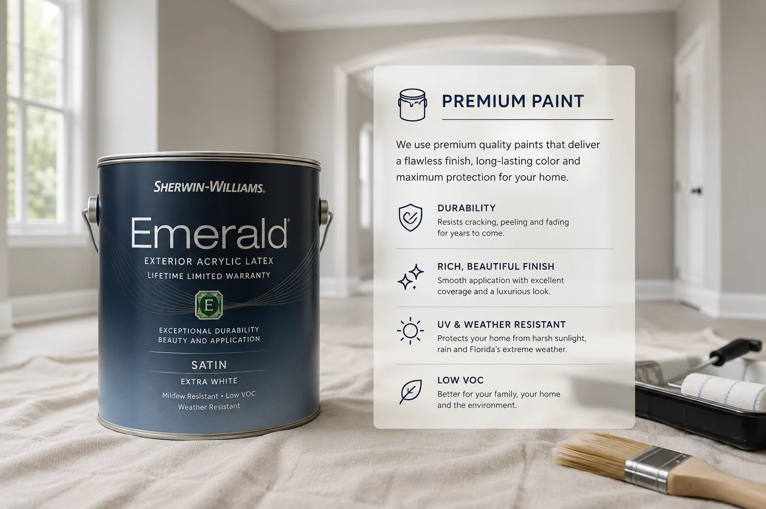 Premium paint applied in a SAVAM House painting project