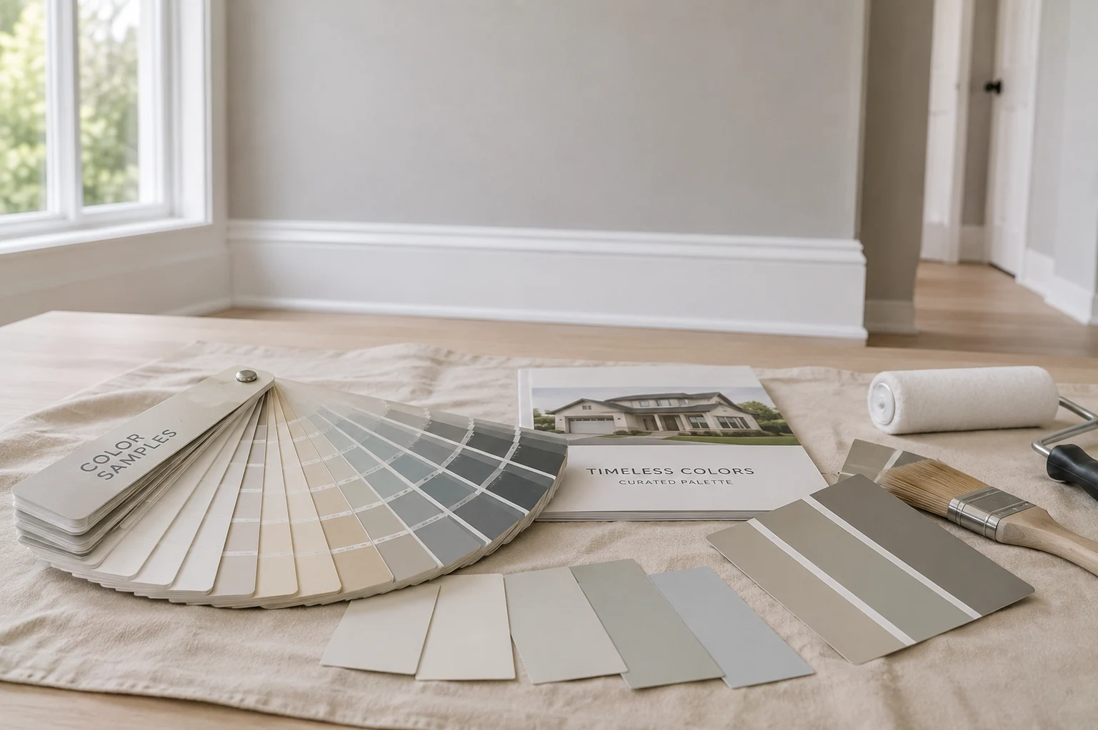 Paint color samples used in a SAVAM House painting consultation